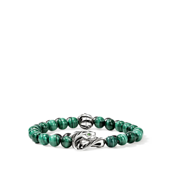 John Hardy Legends Malachite 8mm Beaded Bracelet