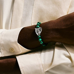 John Hardy Legends Malachite 8mm Beaded Bracelet