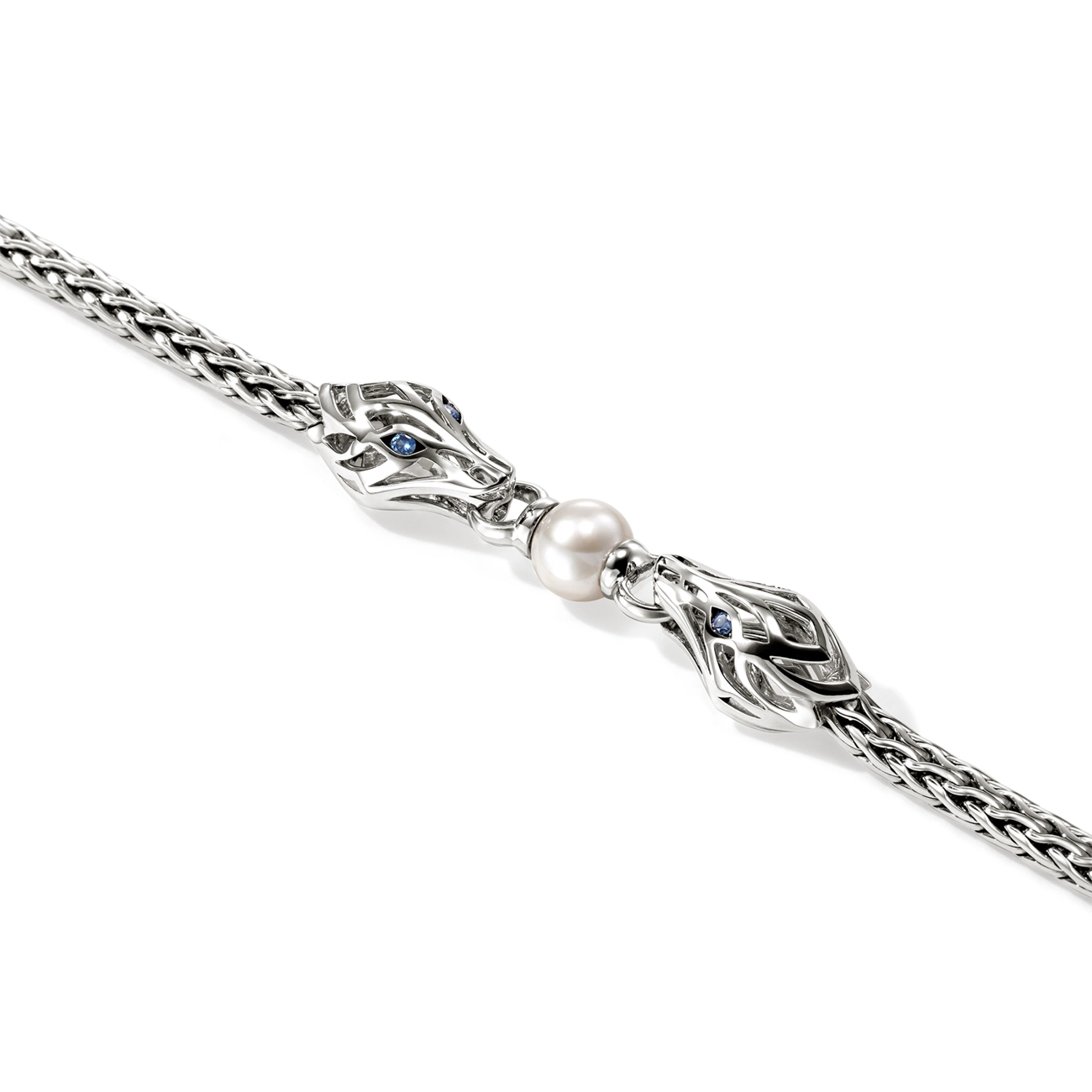 John Hardy Naga Pearl and Blue Sapphire Chain Bracelet