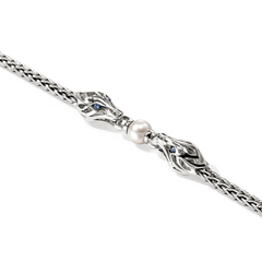 John Hardy Naga Pearl and Blue Sapphire Chain Bracelet