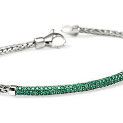 John Hardy Essentials Emerald 2.5mm Silver Bracelet