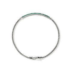 John Hardy Essentials Emerald 2.5mm Silver Bracelet
