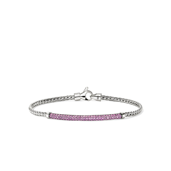 John Hardy Essentials Pink Sapphire 2.5mm Silver Bracelet
