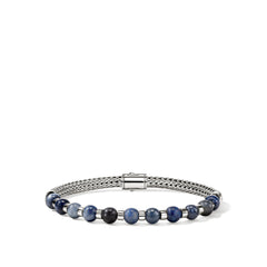 John Hardy Beaded Kyanite Silver Chain Bracelet