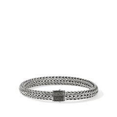 John Hardy Icon Silver 7.5mm Black Sapphire Bracelet