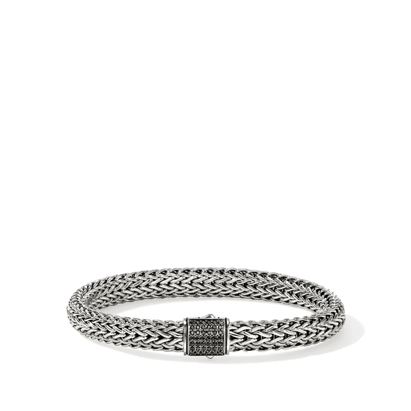 John Hardy Icon Silver 7.5mm Black Sapphire Bracelet