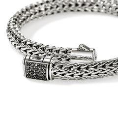 John Hardy Icon Silver 7.5mm Black Sapphire Bracelet