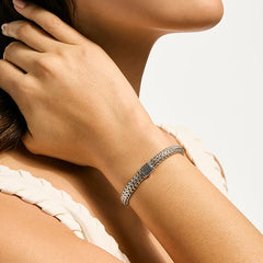 John Hardy Icon Silver 7.5mm Black Sapphire Bracelet