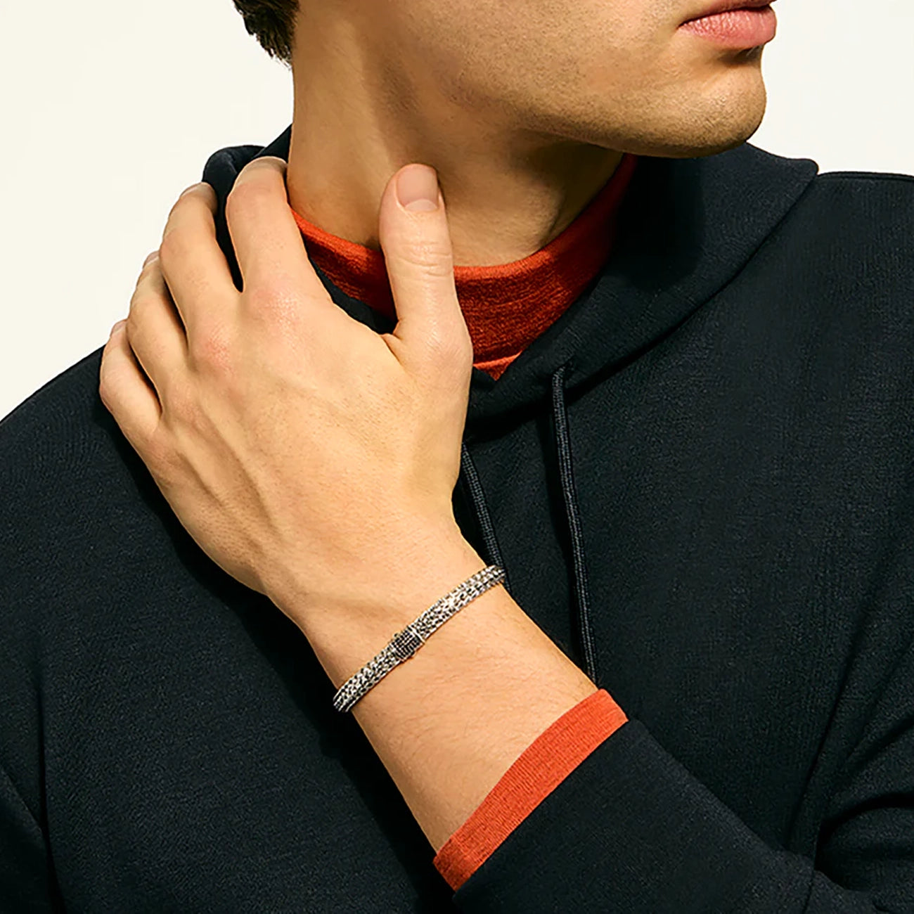 John Hardy Icon Silver 7.5mm Black Sapphire Bracelet