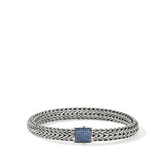 John Hardy Icon Silver 7.5mm Blue Sapphire Bracelet