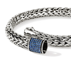 John Hardy Icon Silver 7.5mm Blue Sapphire Bracelet