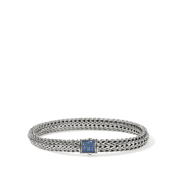 John Hardy Icon Silver 6.5mm Blue Sapphire Bracelet