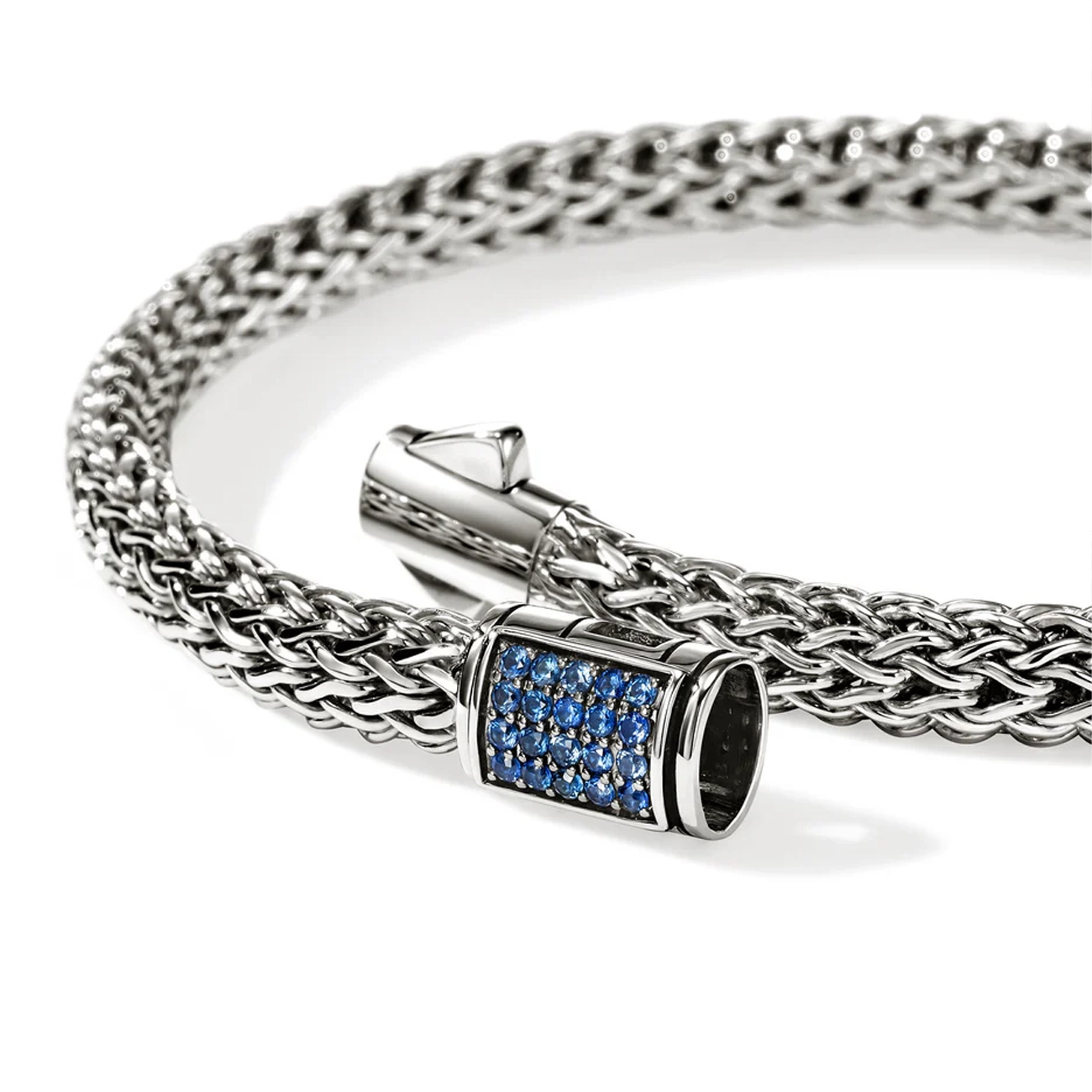 John Hardy Icon Silver 6.5mm Blue Sapphire Bracelet