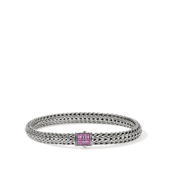 John Hardy Icon Pink Sapphire 6.5mm Chain Bracelet