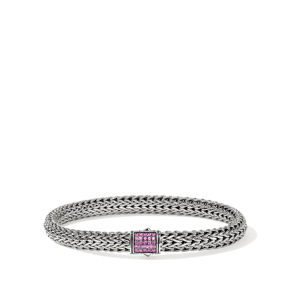 John Hardy Icon Pink Sapphire 6.5mm Chain Bracelet