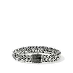 John Hardy Icon Silver 10.5mm Black Sapphire Bracelet