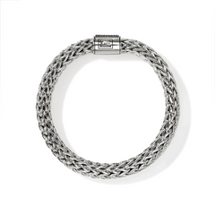 John Hardy Icon Silver 10.5mm Black Sapphire Bracelet