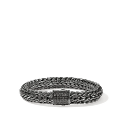 John Hardy Icon Dark Silver 10.5mm Black Sapphire Bracelet