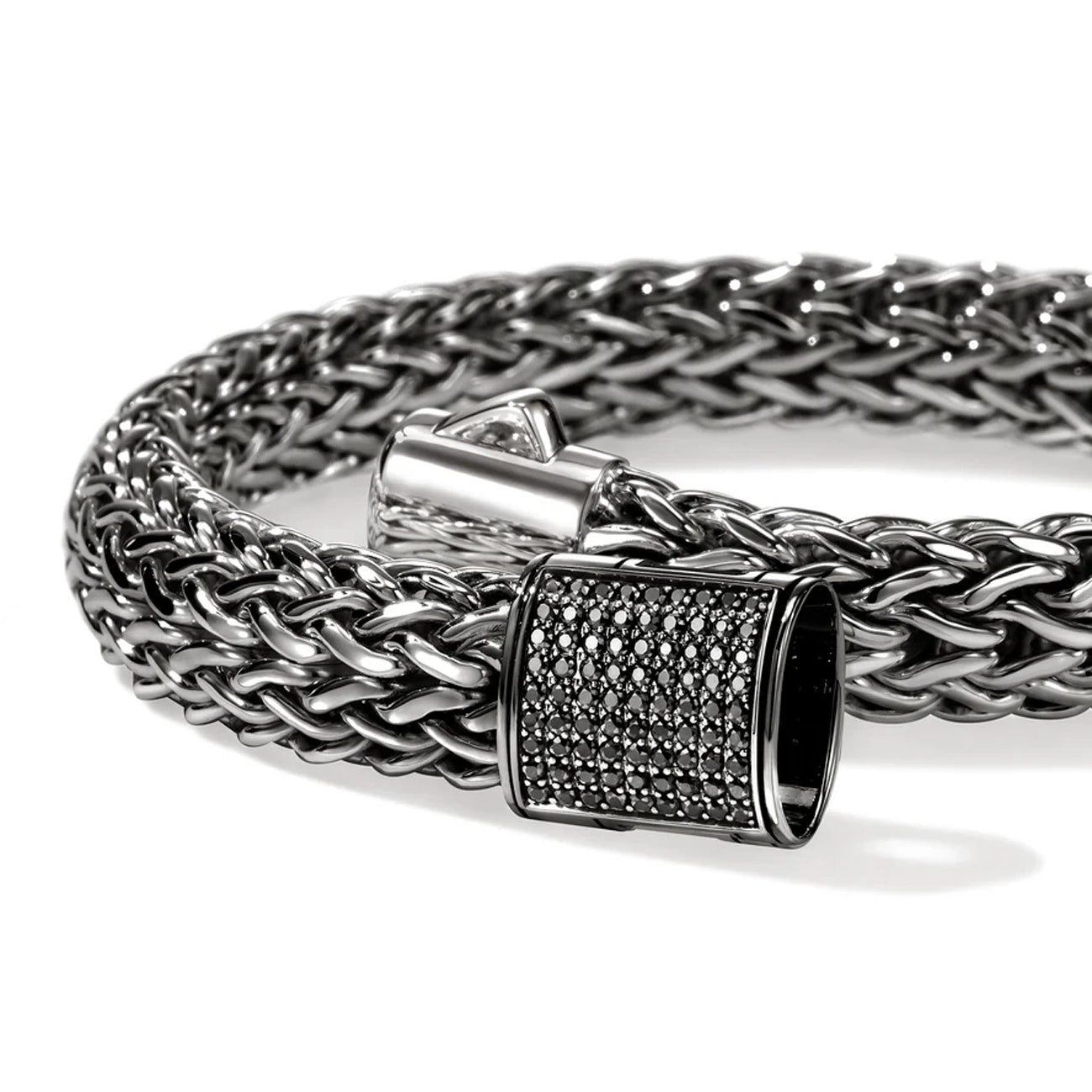 John Hardy Icon Dark Silver 10.5mm Black Sapphire Bracelet