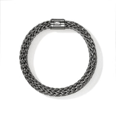 John Hardy Icon Dark Silver 10.5mm Black Sapphire Bracelet