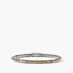 John Hardy Heishi 4mm Silver and Gold Bracelet