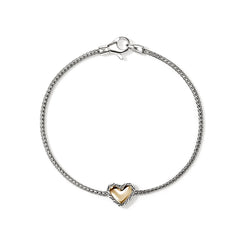 John Hardy Essential Silver and Gold Heart 1.8mm Bracelet