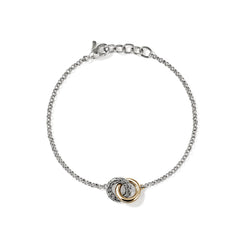 John Hardy Essential Silver and Gold Chain Link 2mm Bracelet