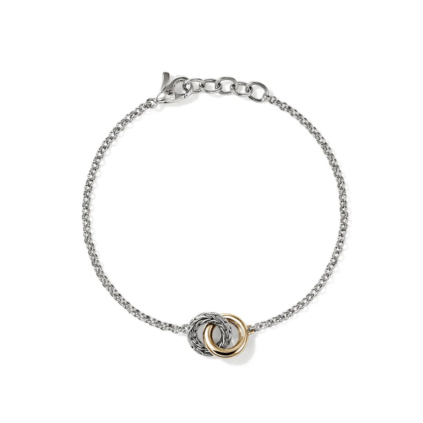 John Hardy Essential Silver and Gold Chain Link 2mm Bracelet