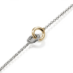John Hardy Essential Silver and Gold Chain Link 2mm Bracelet