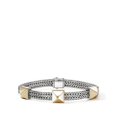 John Hardy Icon Stud Silver and Gold 6mm Bracelet