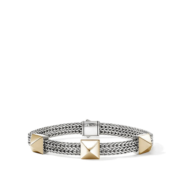 John Hardy Icon Stud Silver and Gold 6mm Bracelet