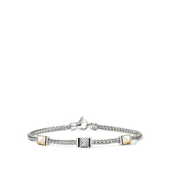 John Hardy Icon Stud Gold and Silver Diamond 2.5mm Bracelet