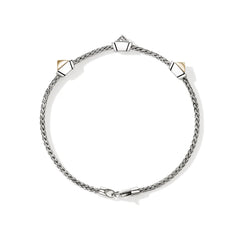 John Hardy Icon Stud Gold and Silver Diamond 2.5mm Bracelet