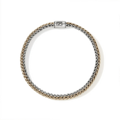 John Hardy Icon Reversible Silver and Gold Diamond 5mm Bracelet