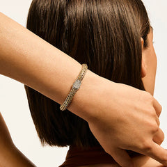 John Hardy Icon Reversible Silver and Gold Diamond 6.5mm Bracelet