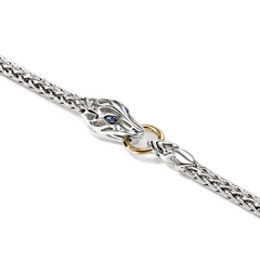 John Hardy Naga Silver and Gold Blue Sapphire 3.5mm Bracelet