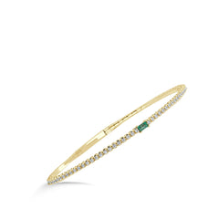 Emerald and Diamond Flexible Bangle