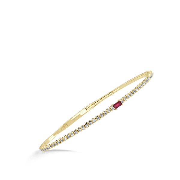 Ruby and Diamond Flexible Bangle