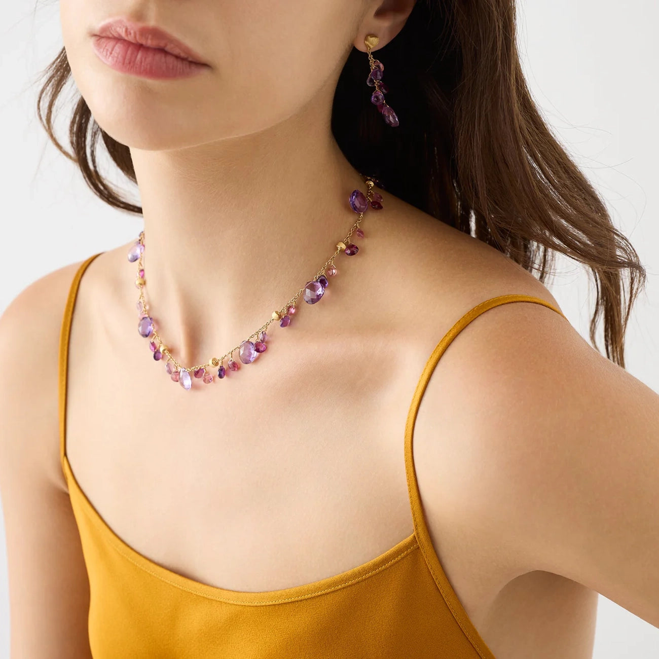 Marco Bicego Paradise Amethyst and Pink Tourmaline Necklace