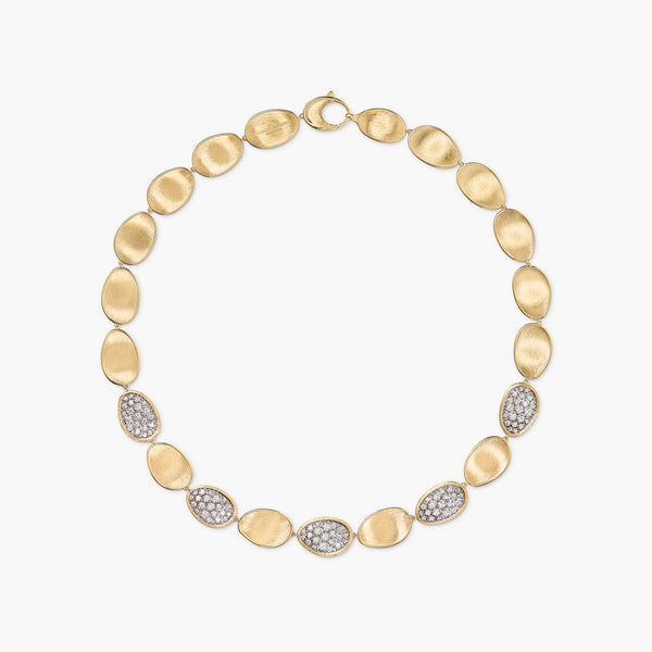 Marco Bicego Lunaria Alta Diamond Pavé Oval Necklace