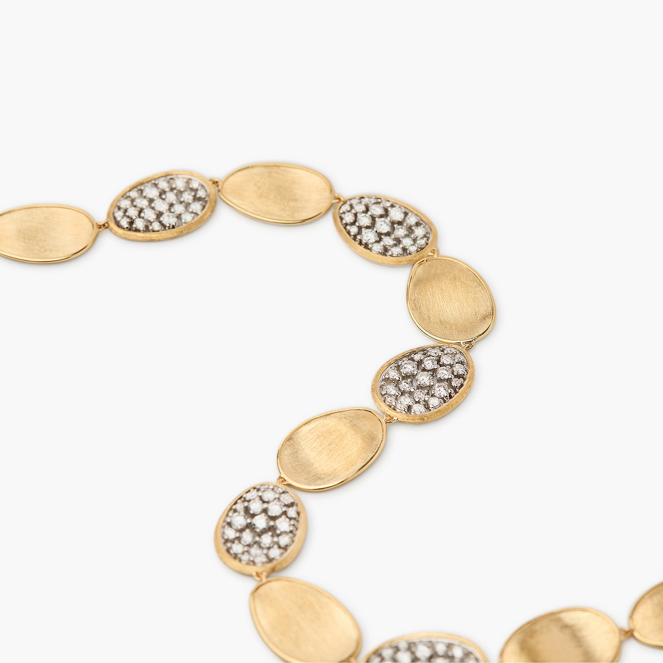 Marco Bicego Lunaria Alta Diamond Pavé Oval Necklace