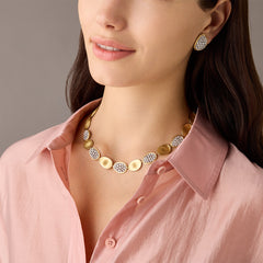 Marco Bicego Lunaria Alta Diamond Pavé Oval Necklace