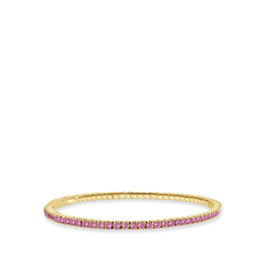 Pink Tourmaline Flexible Eternity Bangle