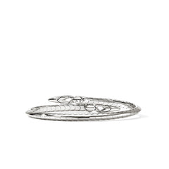 John Hardy Naga Silver Diamond Pavé Bypass 4mm Flex Cuff