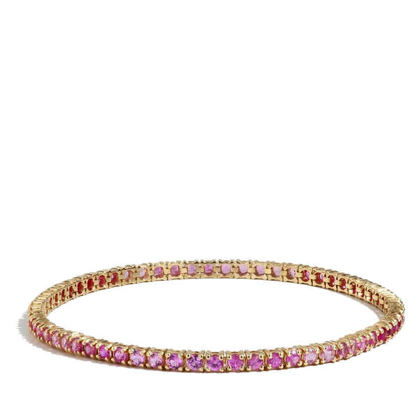 Private Label Pink Sapphire Ombre Tennis Bracelet