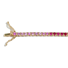 Private Label Pink Sapphire Ombre Tennis Bracelet