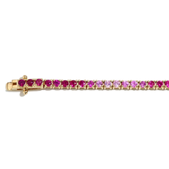 Private Label Pink Sapphire Ombre Tennis Bracelet