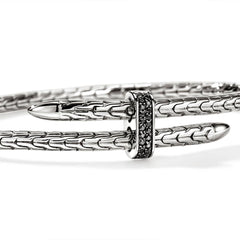John Hardy Spear Black Sapphire 4mm Bypass Flex Cuff