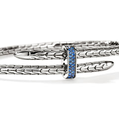 John Hardy Spear Blue Sapphire 4mm Bypass Flex Cuff