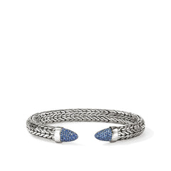 John Hardy Spear 50 Blue Sapphire 8.9mm Flex Cuff